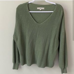 LOFT Sage V-neck Slouchy Sweater